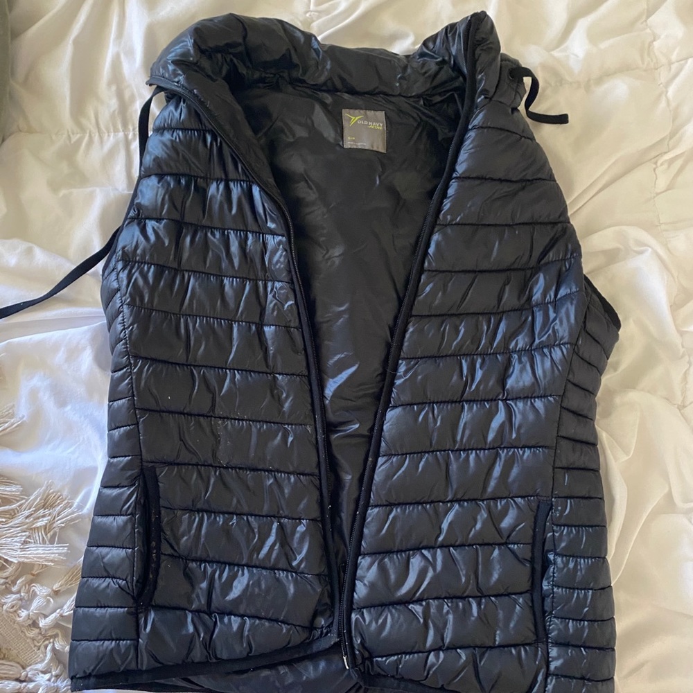 Old navy athletic vest with hood